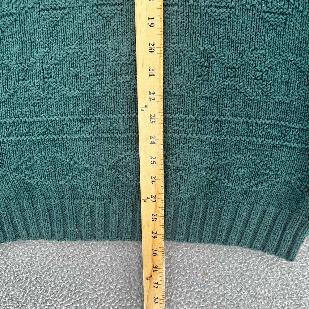 Vtg Britches Mens Sweater L Green Cable Knit USA Crewneck Heavyweight Granpacore - Picture 13 of 14